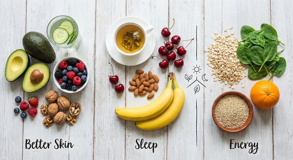 What to Eat for Better Skin, Sleep, and Energy