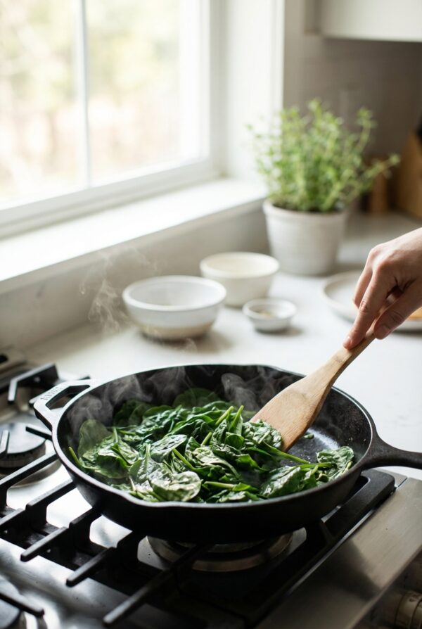 Add minced garlic and sauté for 30 seconds until fragrant.