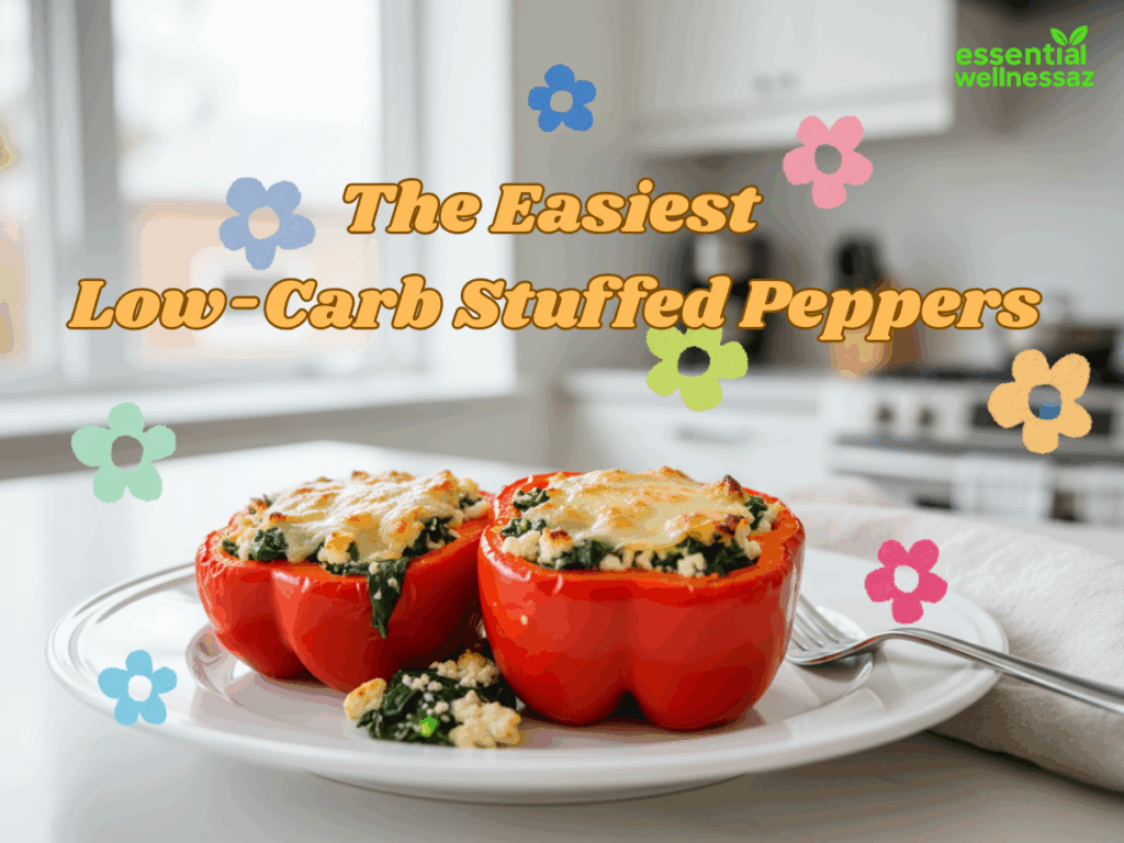 The Easiest Low-Carb Stuffed Peppers (Spinach & Feta)