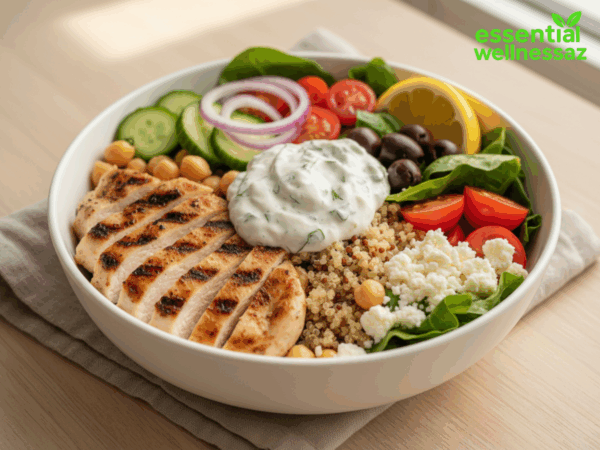 Balanced 500-Calorie Mediterranean Lunch Bowl