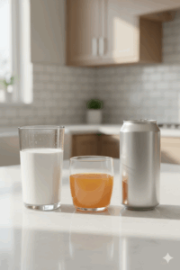 Best Time to Drink Milk, Fruit Juice, and Energy Drinks