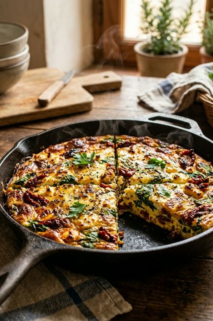 Spinach and feta frittata — Mediterranean anti-inflammatory breakfast recipe