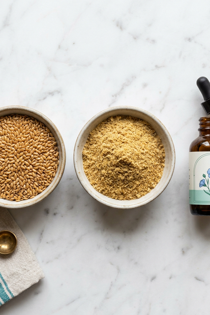 Ground vs whole flaxseed vs oil comparison for flax seeds for hormone balance