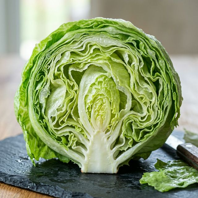 Crisp Iceberg lettuce head