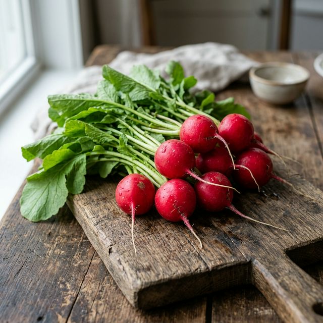 Fresh red radishes