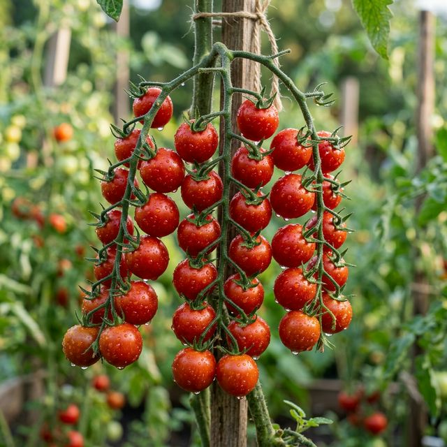 Ripe tomatoes on the vine