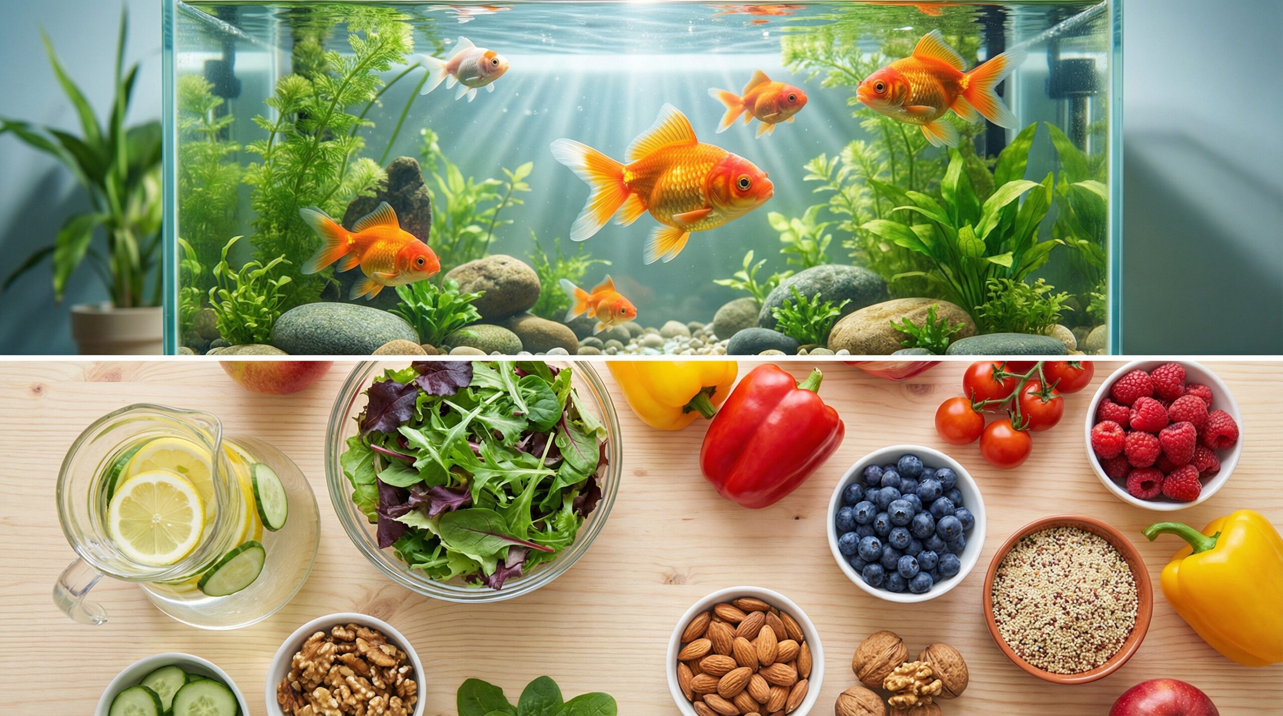 Fresh whole foods representing clean internal environment and Level 3 healing