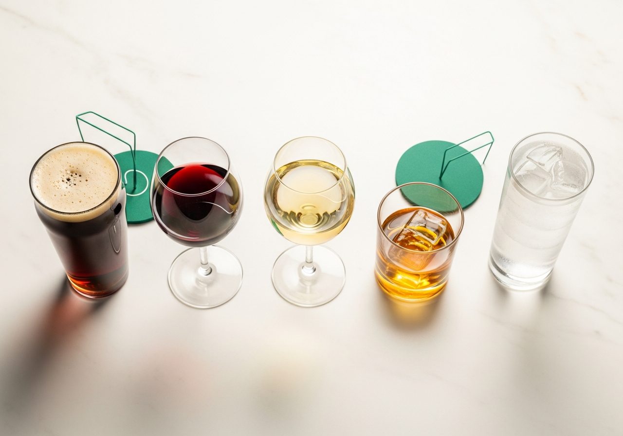 Comparison of different alcoholic drinks and their effects on digestion
