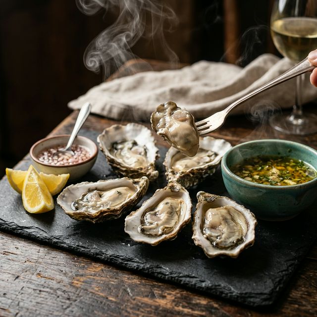 Zinc First Aid Meal — steamed oysters with lemon and garlic broth for immune response within 24 hours of cold symptoms