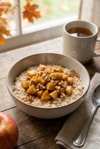 Apple Cinnamon Oatmeal With Ground Flax