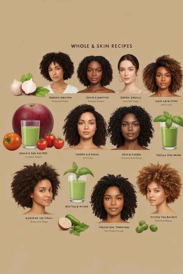 Seven anti inflammatory green smoothie recipes shown as a lineup of different green and berry smoothie variations