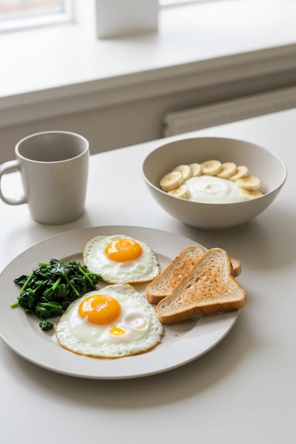 How to reduce gut inflammation quickly first meal with eggs toast cooked spinach and oatmeal