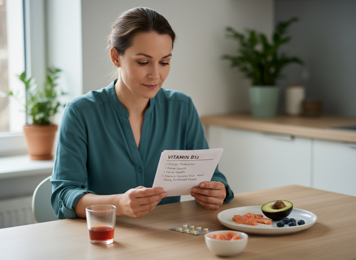 A calm adult reviewing early B12 warning signs to illustrate the quick-answer section of the guide