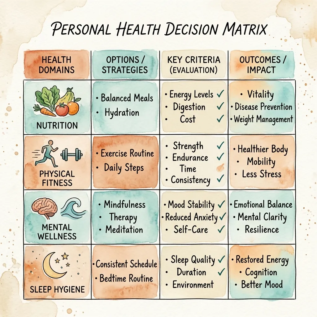 Decision matrix grid with 4 columns: symptom, enzyme, dose, deep-dive link
