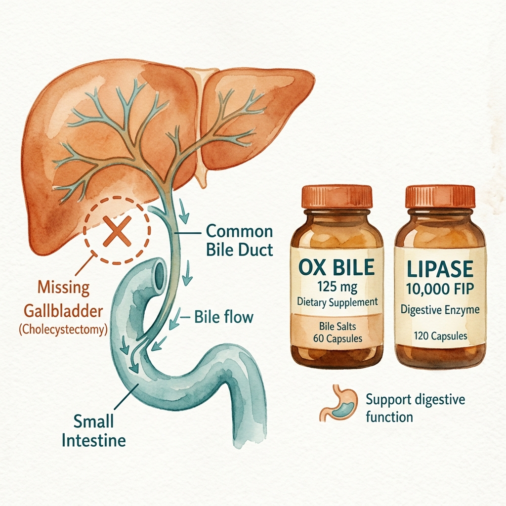 Digestive Enzymes After Gallbladder Removal: The Most Common Misconception + The Right “Bile + Lipase” Protocol