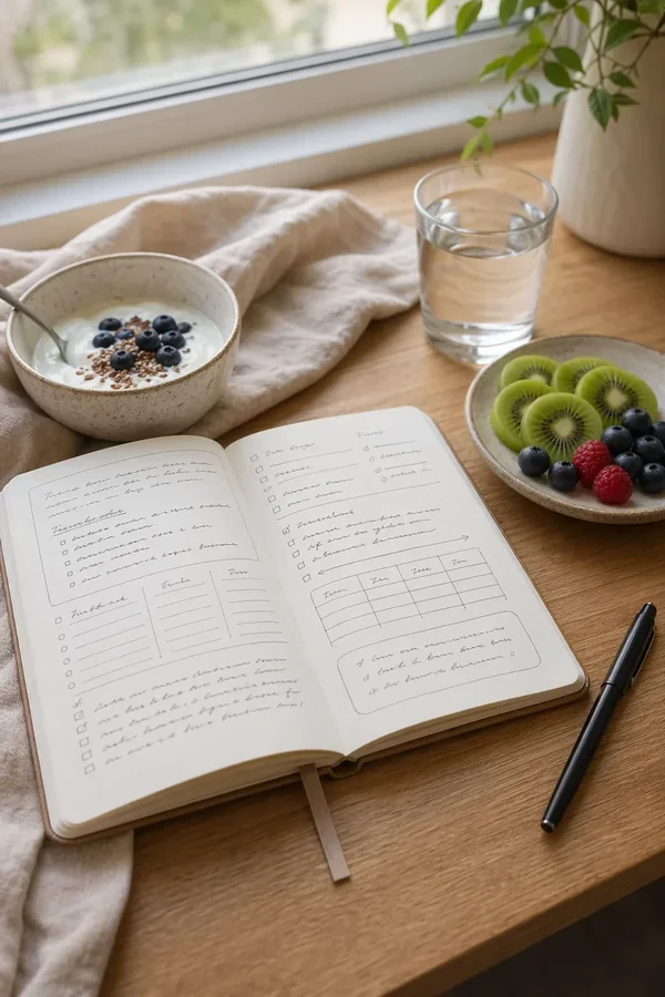 Simple food journal used to track bloating hunger and tolerance before resistant starch supplements