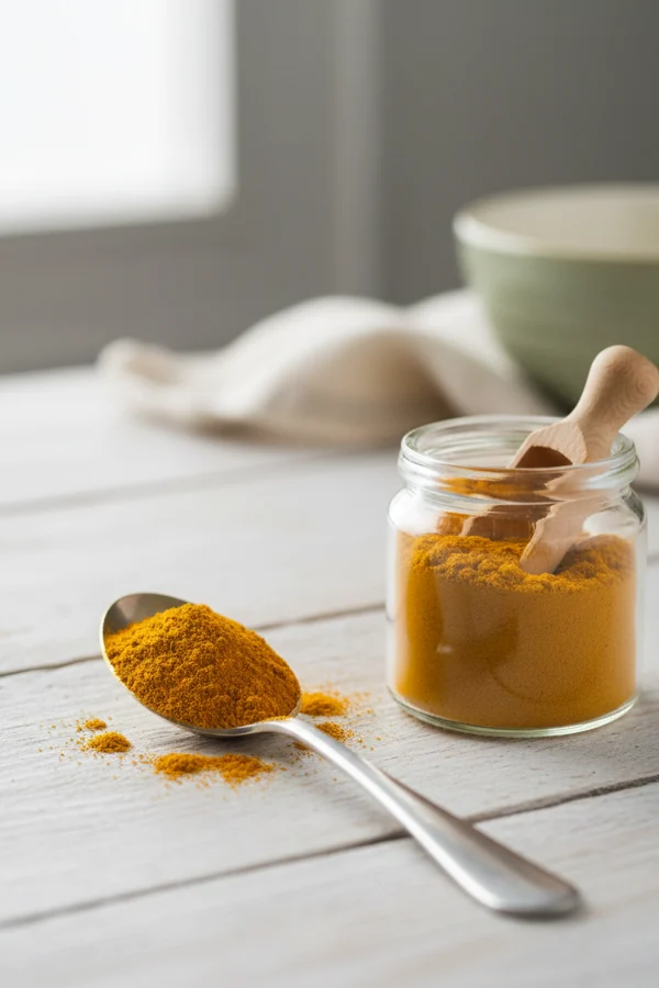 a teaspoon of turmeric powder — far less curcumin than the study dose