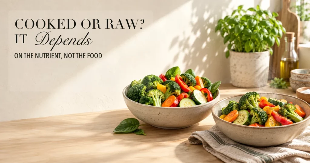 Cooked or Raw? It Depends on the Nutrient, Not the Food