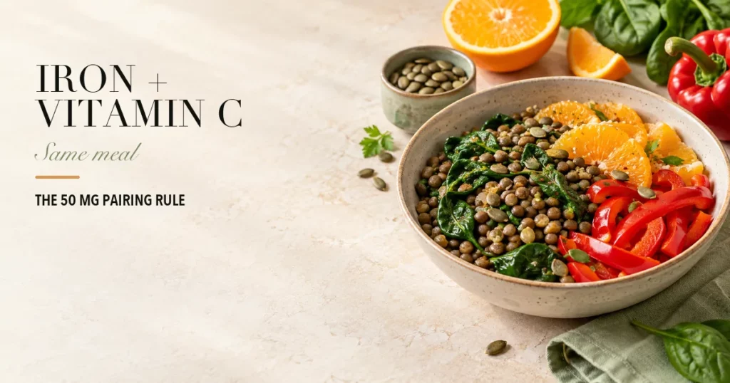 Iron and Vitamin C: The 50 mg Rule for the Same Meal