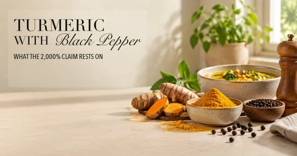 Turmeric and Black Pepper: What the 2,000% Claim Rests On